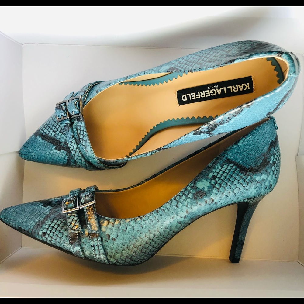 Karl Largerfeld Radella Snakeprint Pumps NWOB